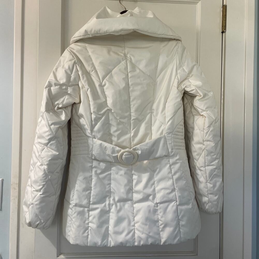 Larry Levine Down White puffer Jacket. Size XS High Collar - Picture 8 of 11